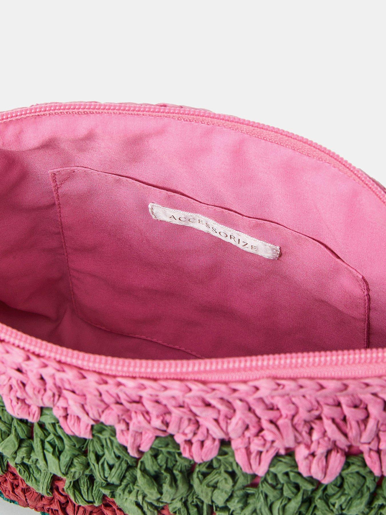Image 5 of 5 of Accessorize Mix Woven Raffia Crossbody Bag - Multi