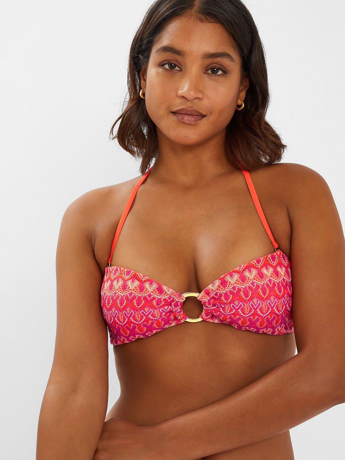 Image of Accessorize Bright Crochet Bandeau Bikini Top - Brights - Multi
