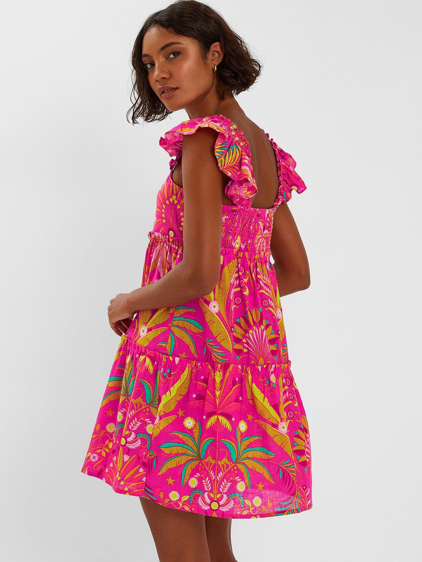 accessorize-ornamental-print-frilly-mini-dress-pinkstillFront