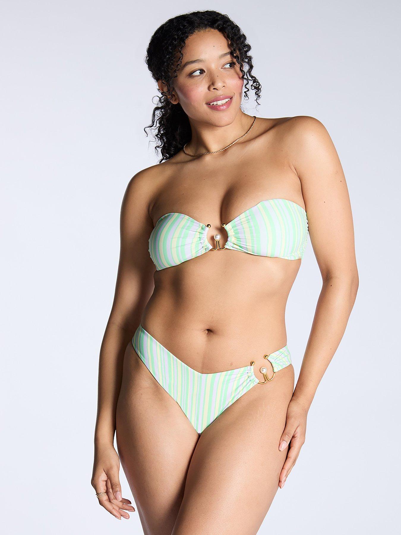 Image 1 of 5 of Boux Avenue Neapolitan Bikini Briefs - Green Stripe