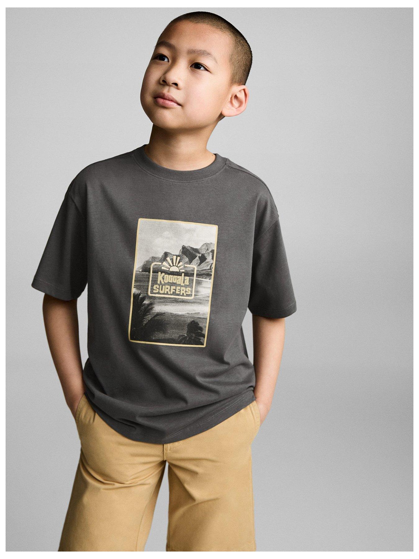 Image 1 of 5 of Mango Boys Surfers Short Sleeve T-Shirt - Dark Grey