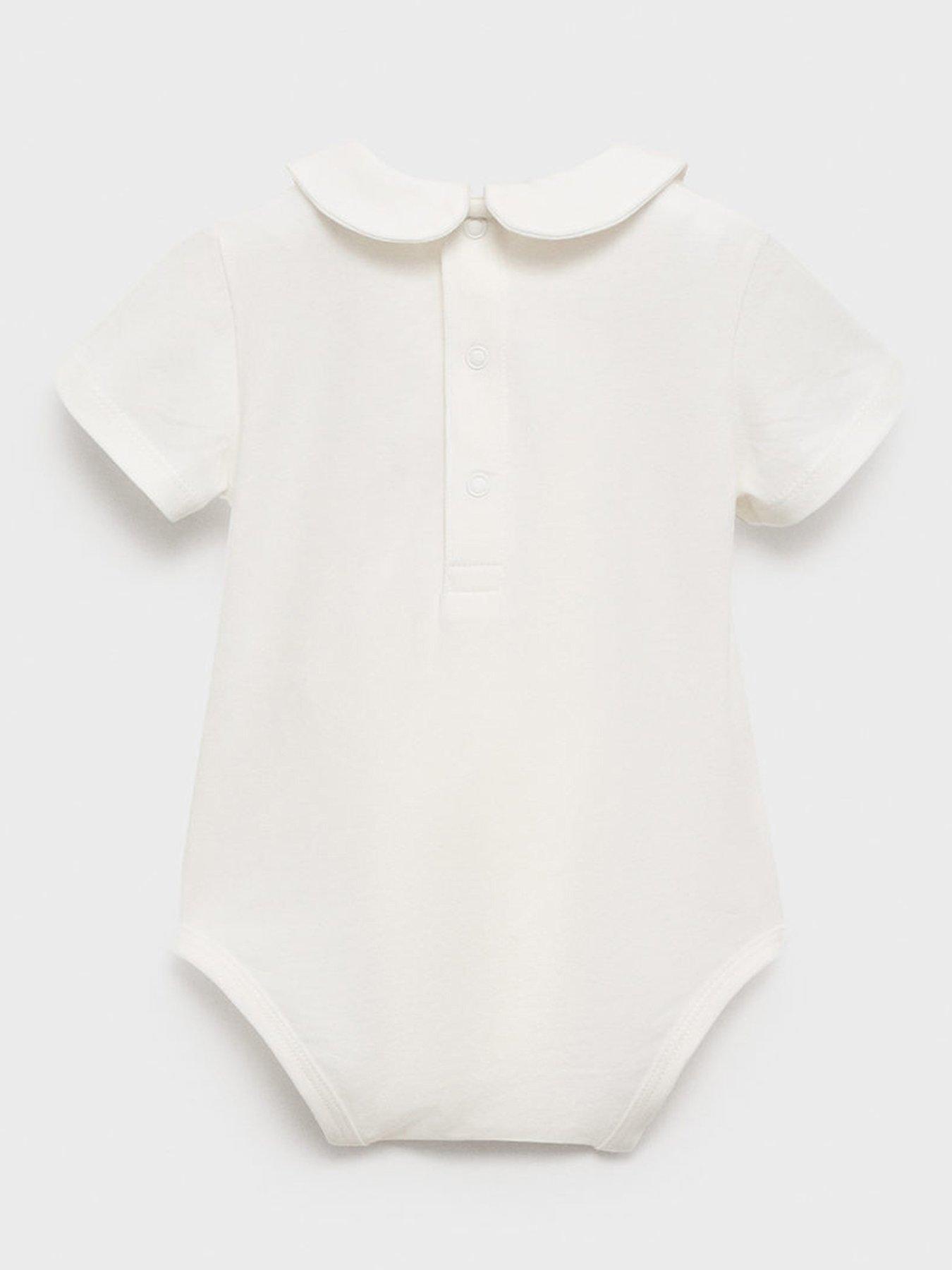 Image 2 of 4 of Mango Baby Unisex Short Sleeve Bodysuit - Light Cream