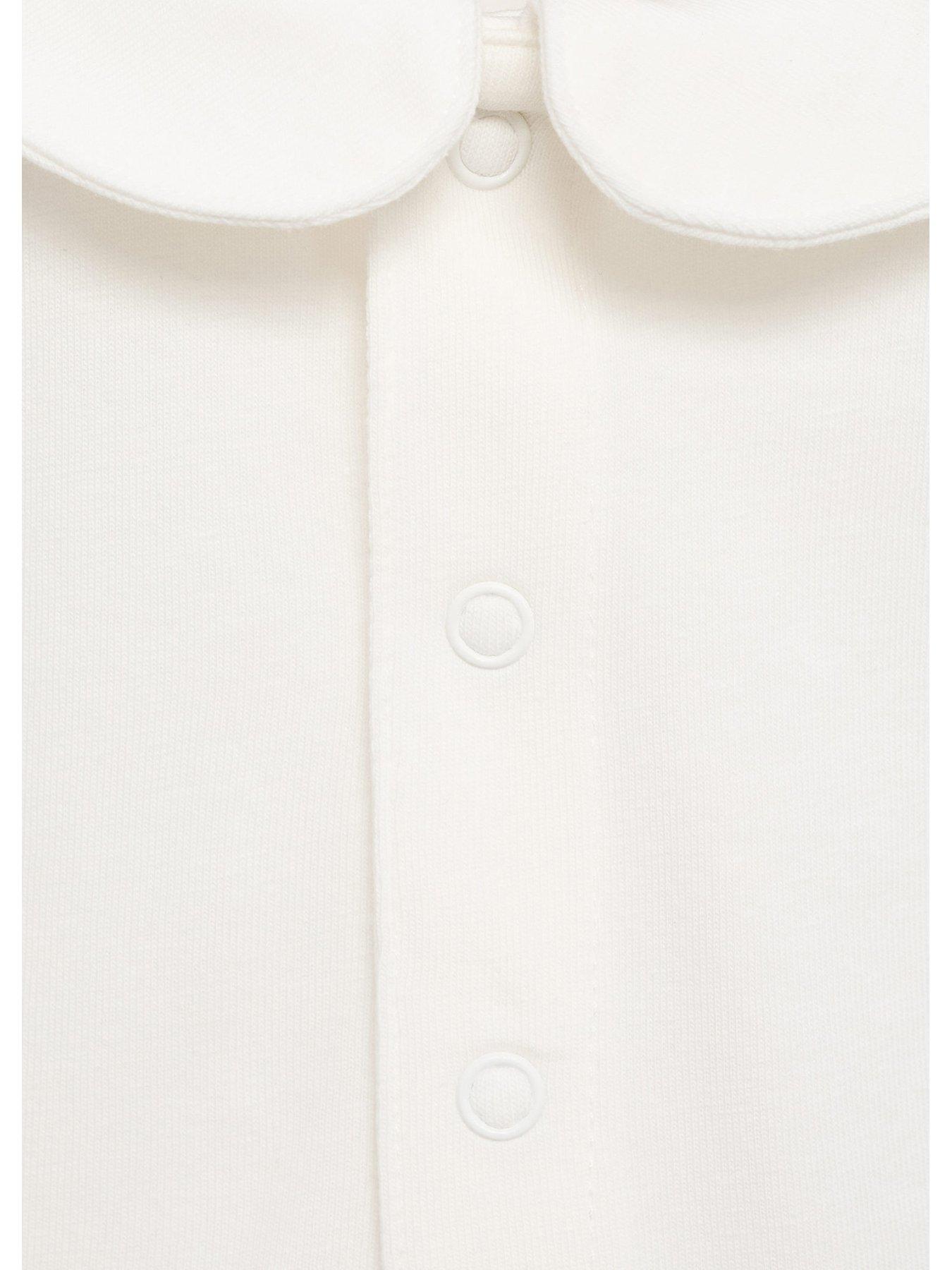 Image 3 of 4 of Mango Baby Unisex Short Sleeve Bodysuit - Light Cream