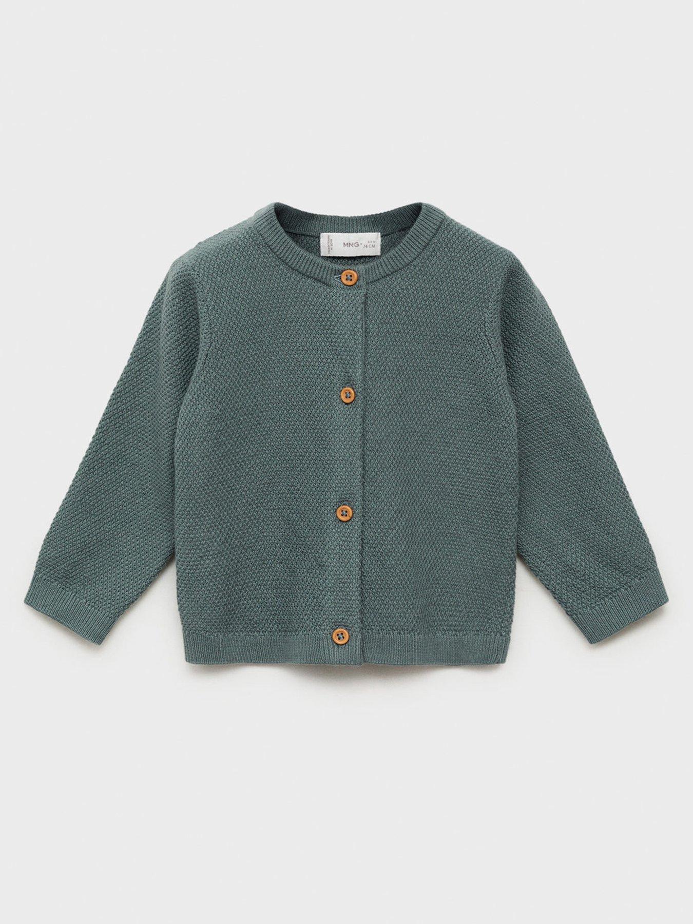 Image 2 of 5 of Mango Baby Unisex Knitted Cardigan - Green