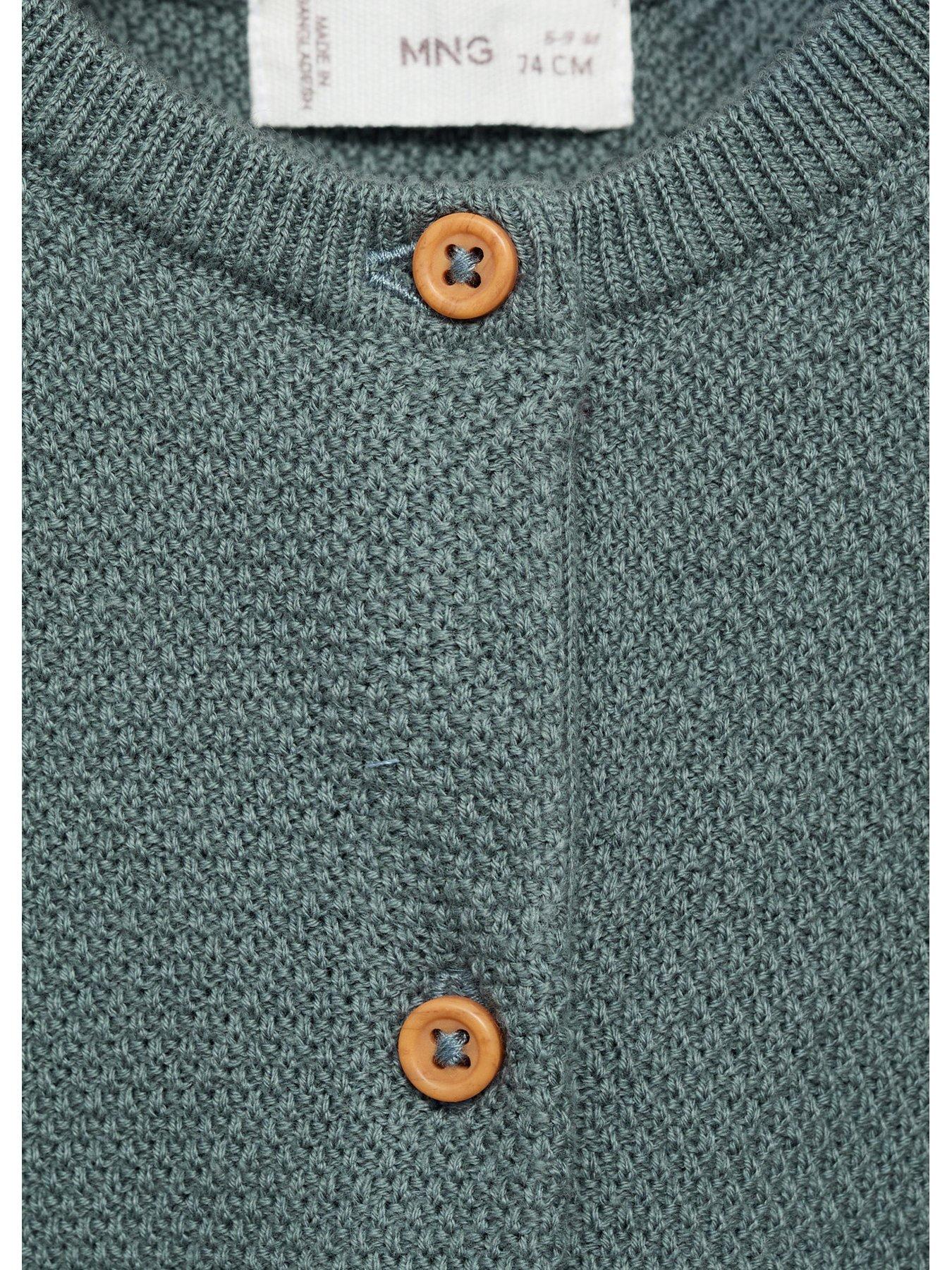 Image 4 of 5 of Mango Baby Unisex Knitted Cardigan - Green