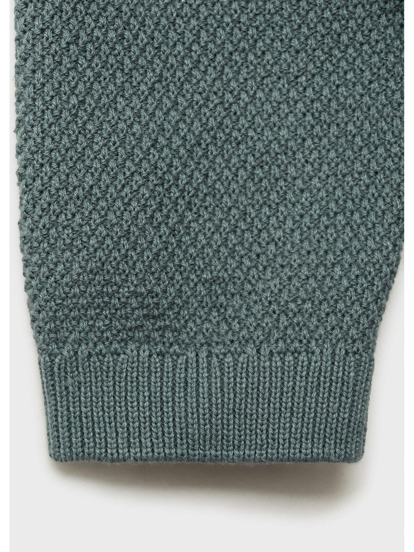 Image 5 of 5 of Mango Baby Unisex Knitted Cardigan - Green