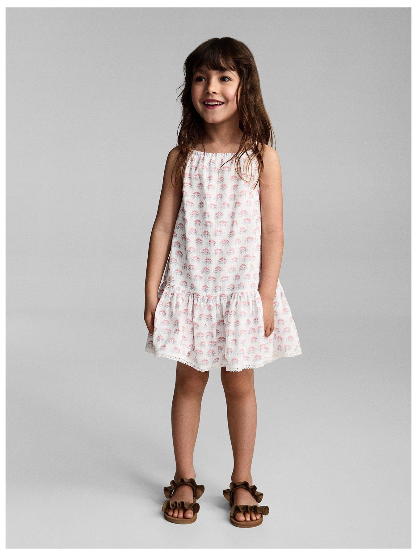 Mango Younger Girls Strappy Dress - White
