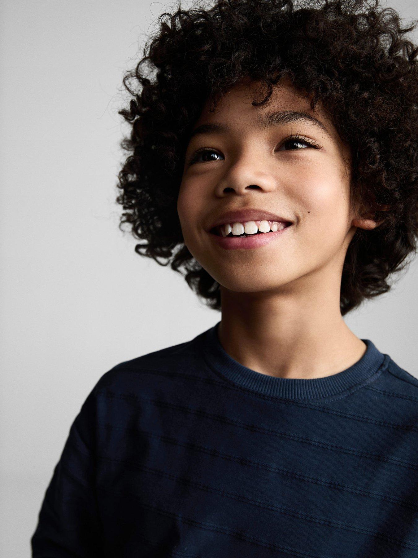 mango-boys-textured-stripe-short-sleeve-t-shirt-navyoutfit