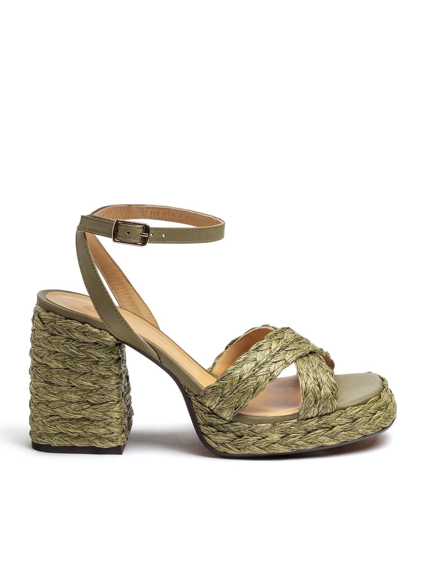 undefined Valeriette Braided Chunky Sandal - Olive Green