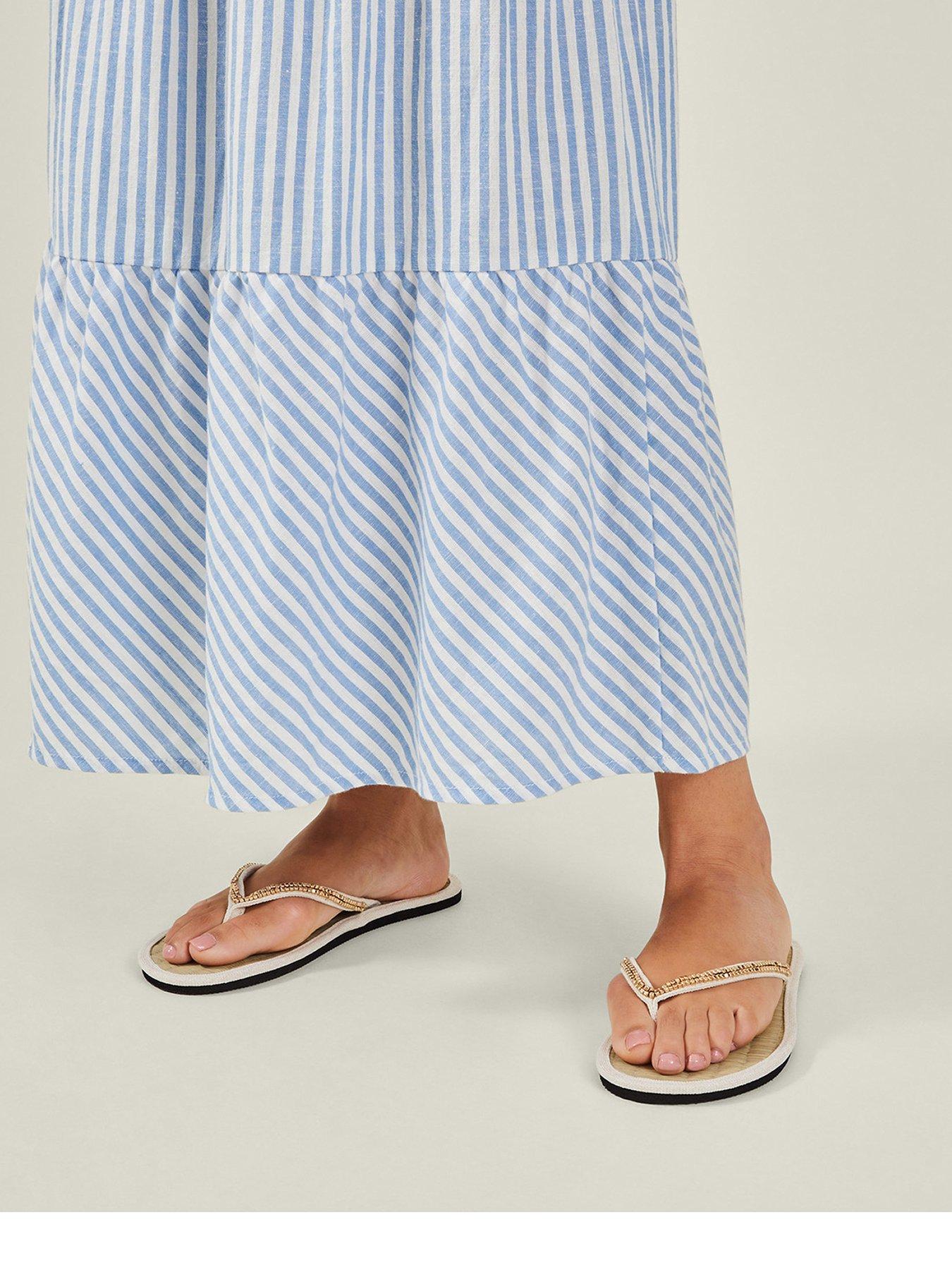 Image 2 of 4 of Accessorize Layered Pearl Gold Seagrass Sandal - Cream