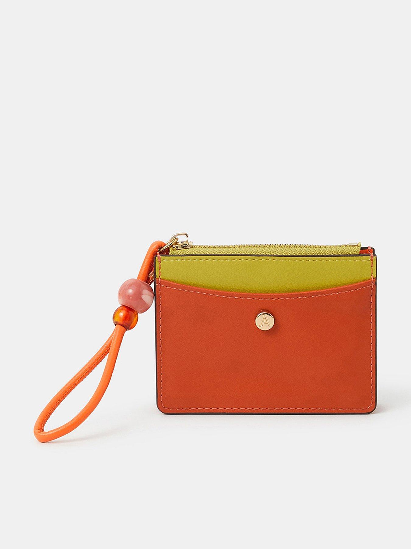 Image 1 of 3 of Accessorize Colourblock Bead Purse - Orange