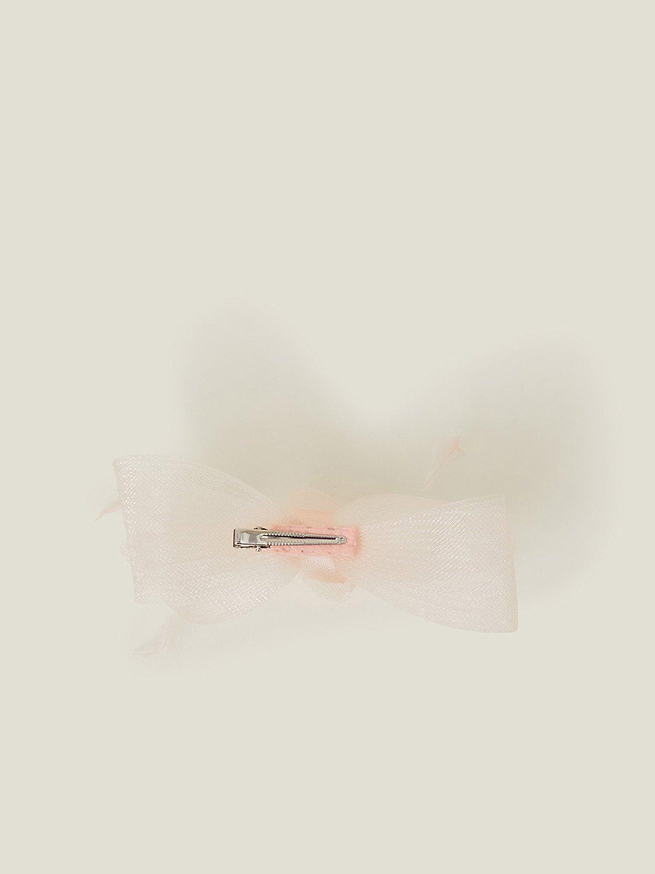 Image 3 of 4 of Accessorize Ellie Bow Clip - Pale - Pink