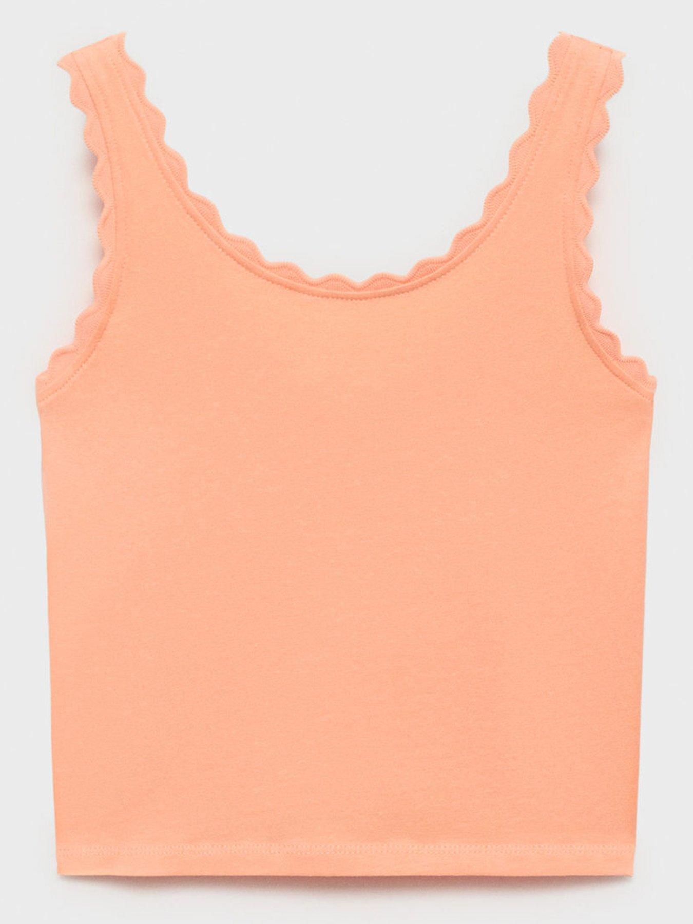 Image of Mango Girls Crochet Trim Vest Top - Orange