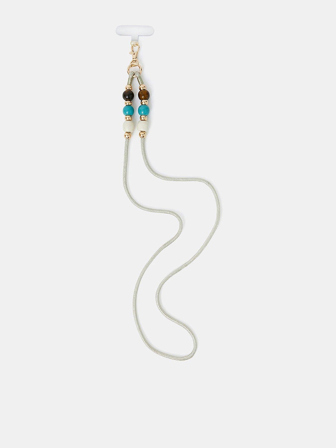Image 1 of 2 of Accessorize Metallic Bead Strap - Gold