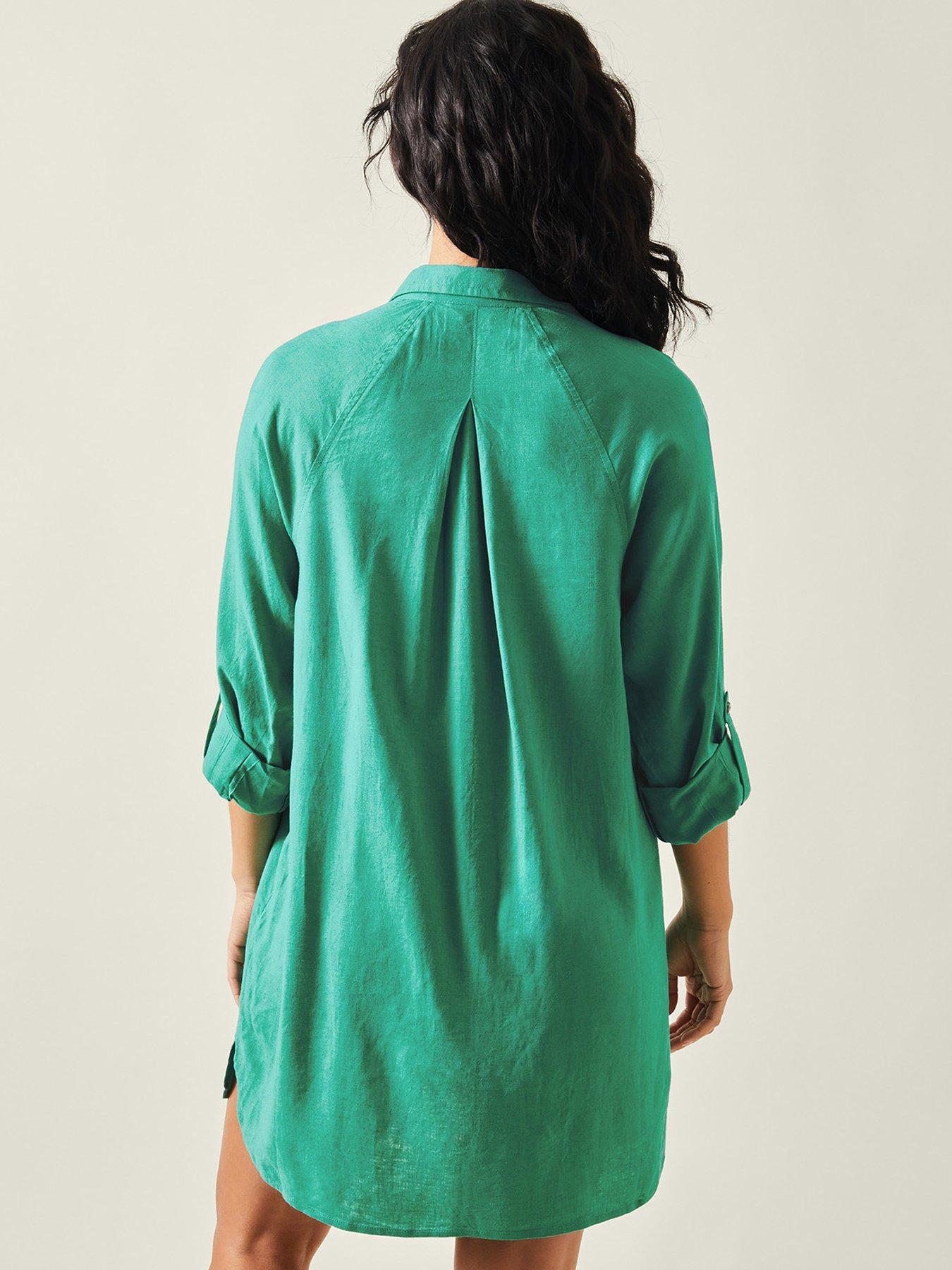 accessorize-long-sleeve-beach-cover-up-shirt-greenstillFront