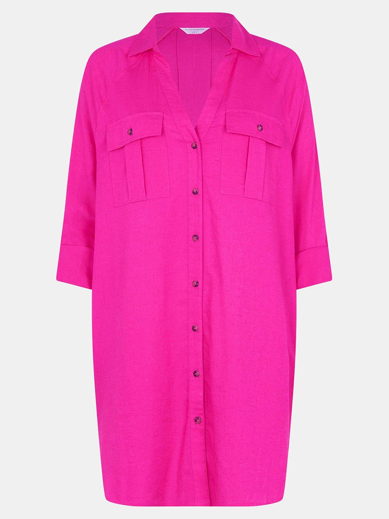 accessorize-long-sleeve-beach-cover-up-shirt-pinkback