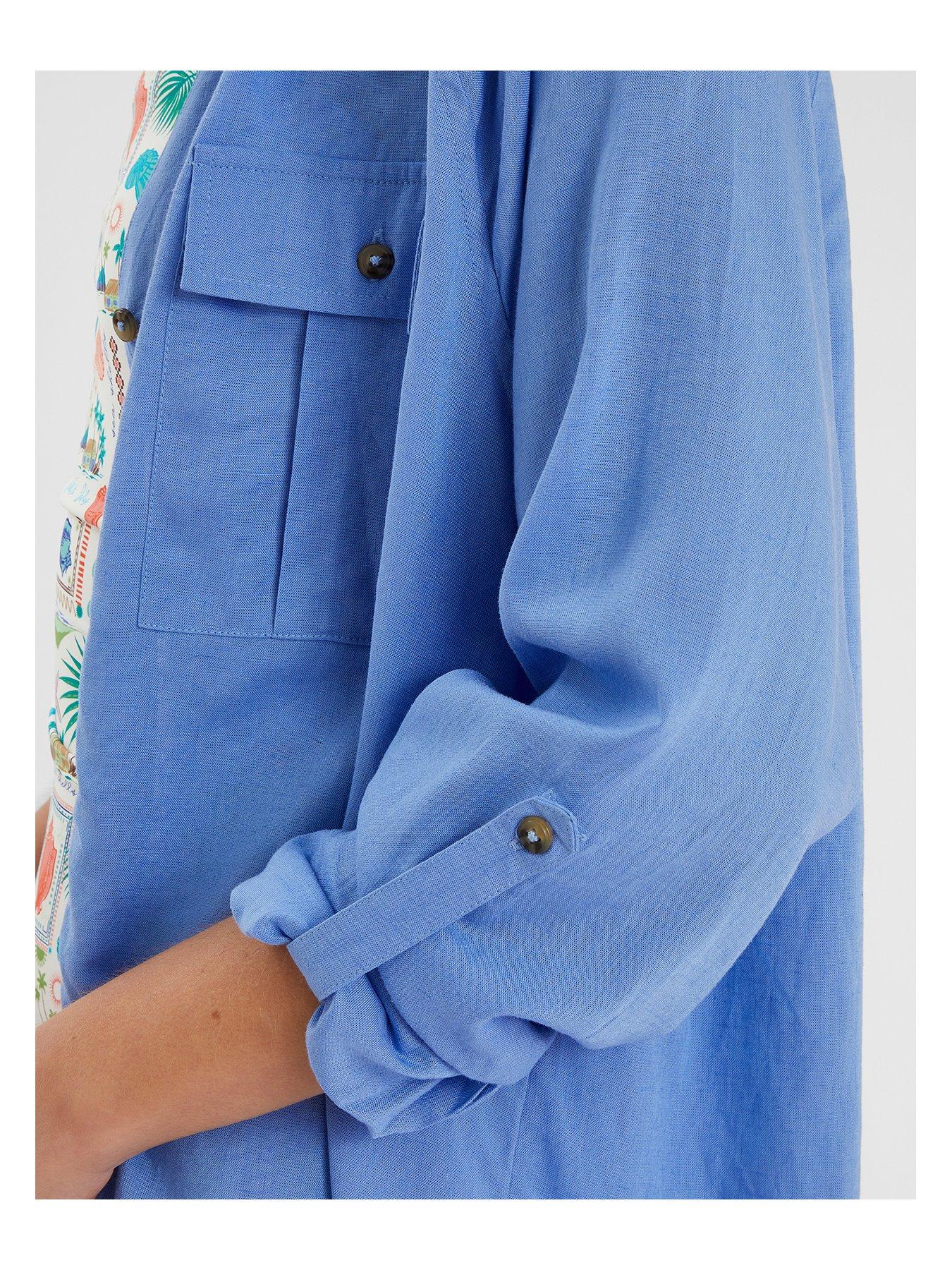Image 4 of 4 of Accessorize Long Sleeve Beach Shirt - Pale Blue