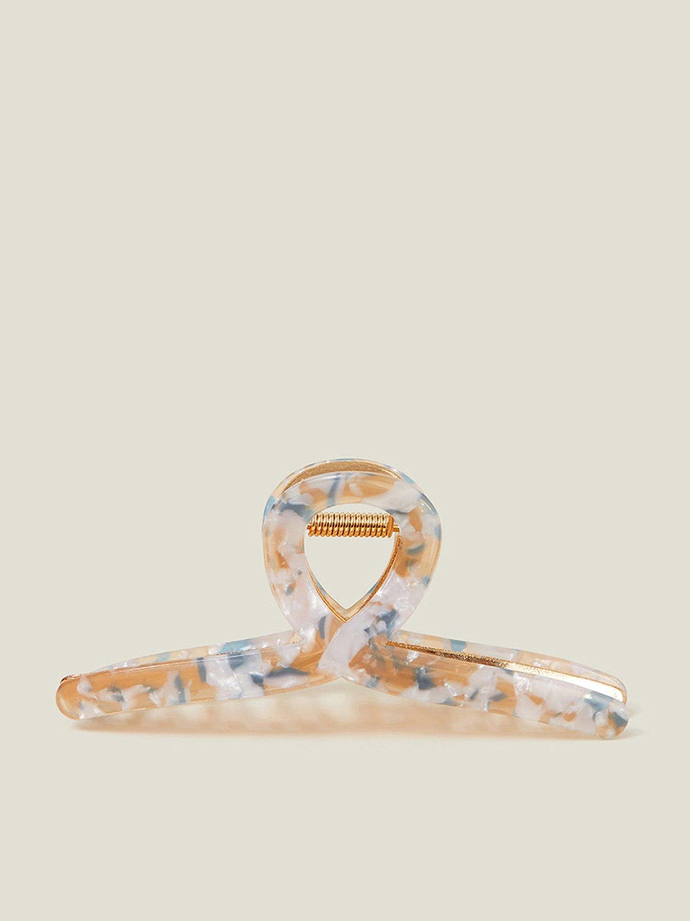 Image 1 of 3 of Accessorize Twist Metal Resin Claw Clip - Blue