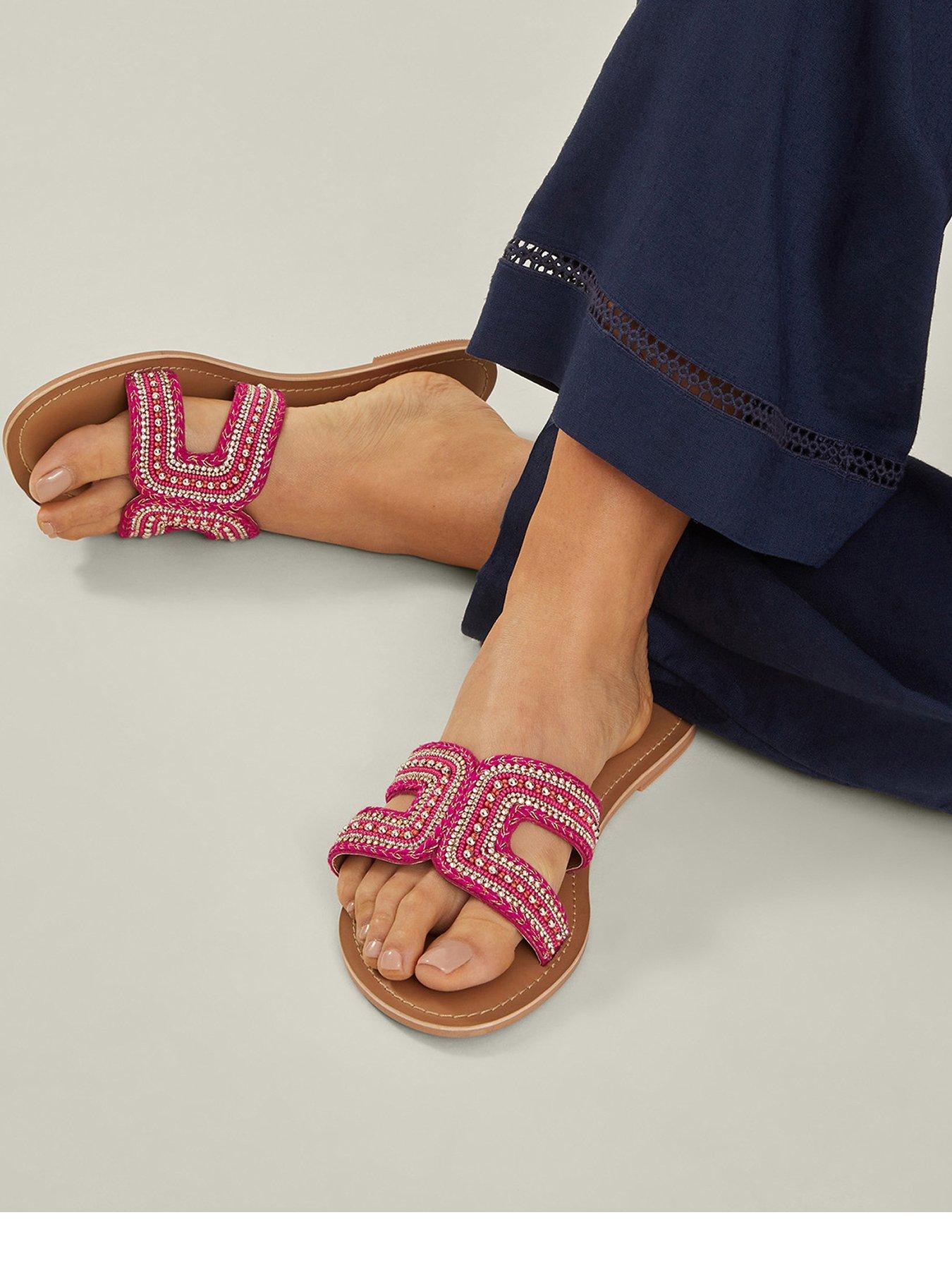 Image 2 of 4 of Accessorize Bella Embellished Cut Out Sandal - Pink