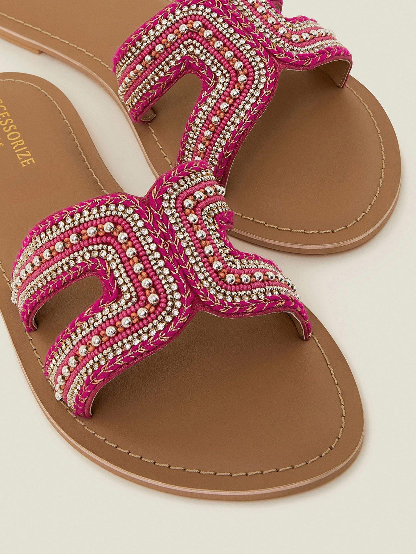 Image 4 of 4 of Accessorize Bella Embellished Cut Out Sandal - Pink