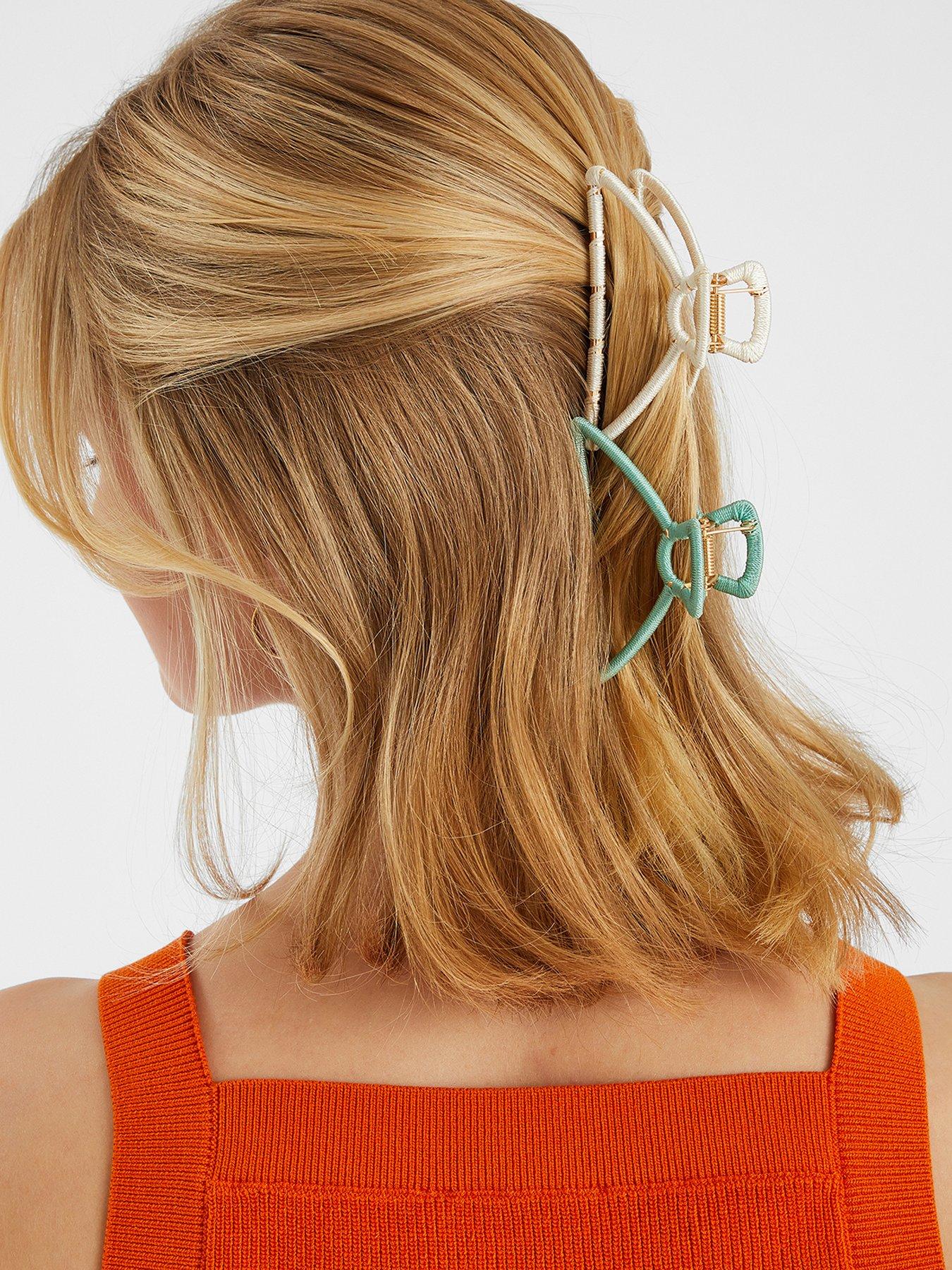 Image 2 of 3 of Accessorize 2-Pack Wrapped Claw Clips - Blue