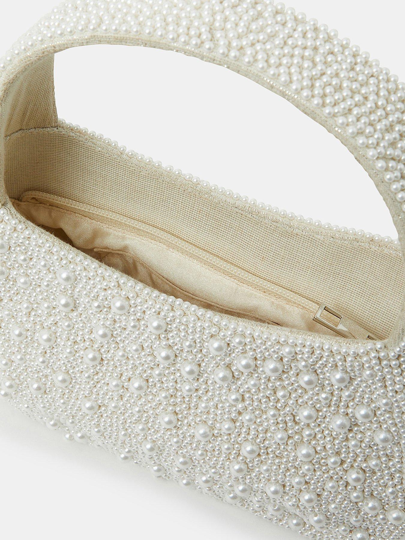 Image 5 of 5 of Accessorize Pearl Handheld Bag - Ivory