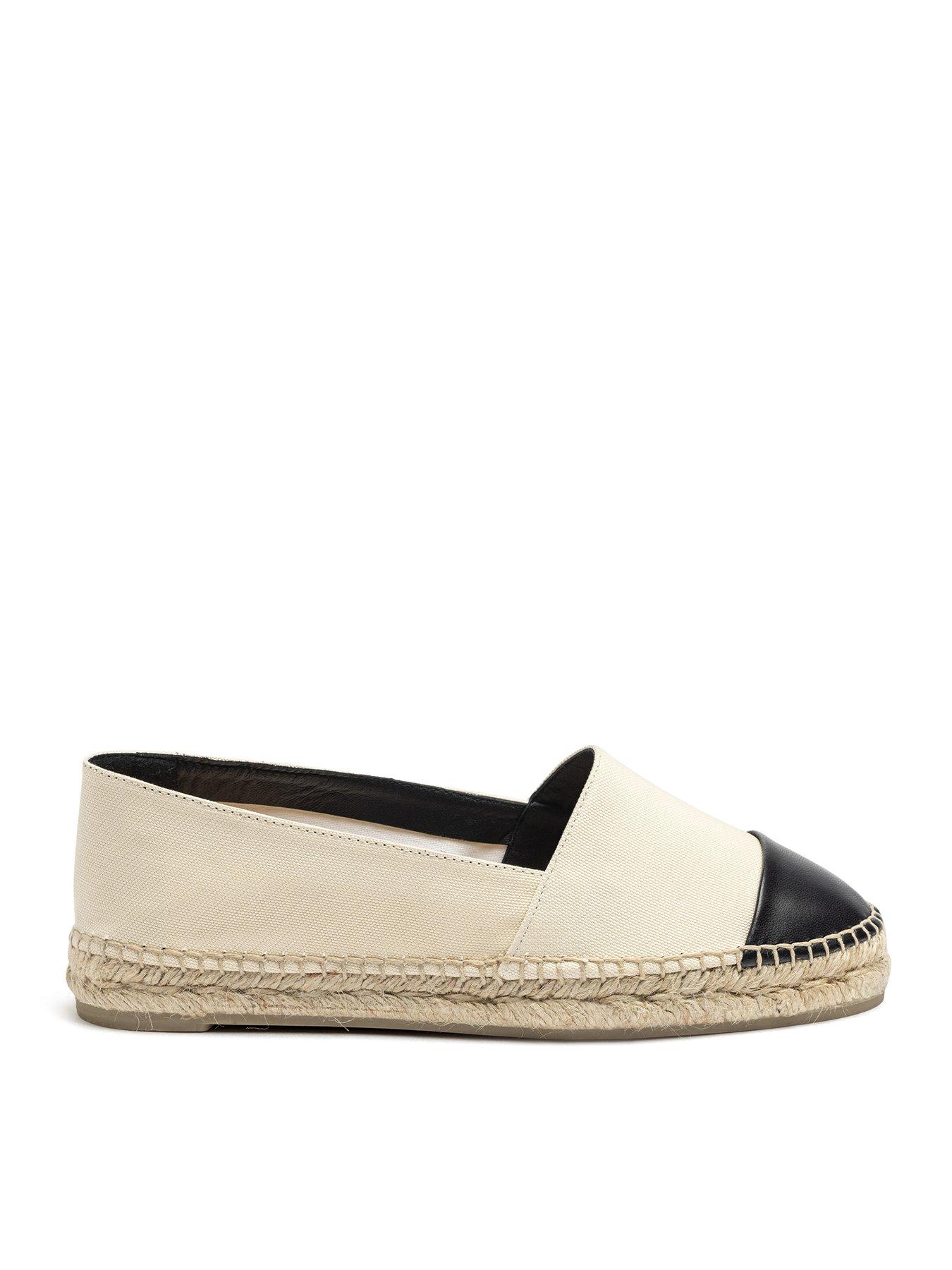 undefined Katty Toe Contrast Flat Espadrille - White