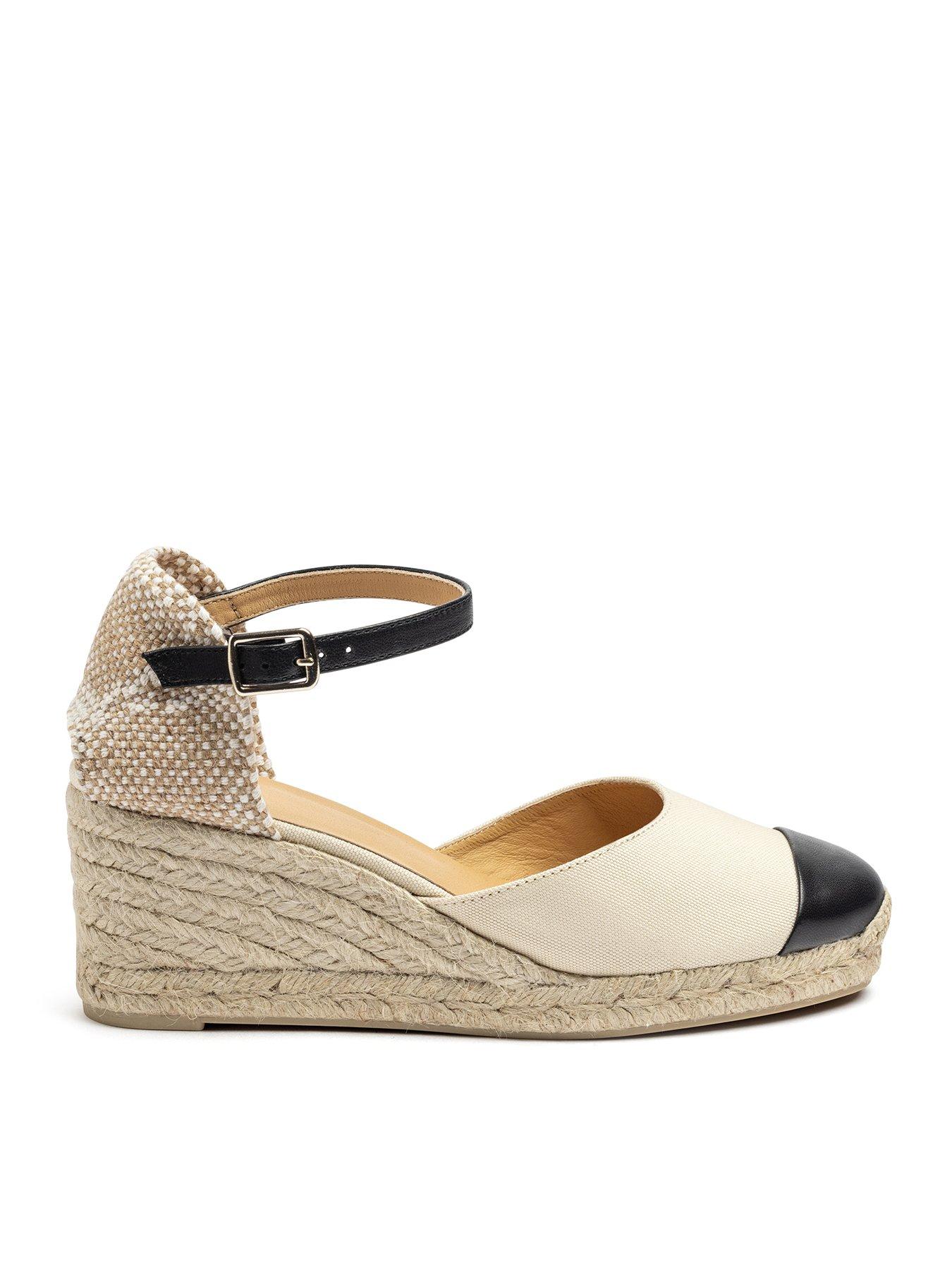 undefined Coraline Contrast Toe Wedge Espadrille - White