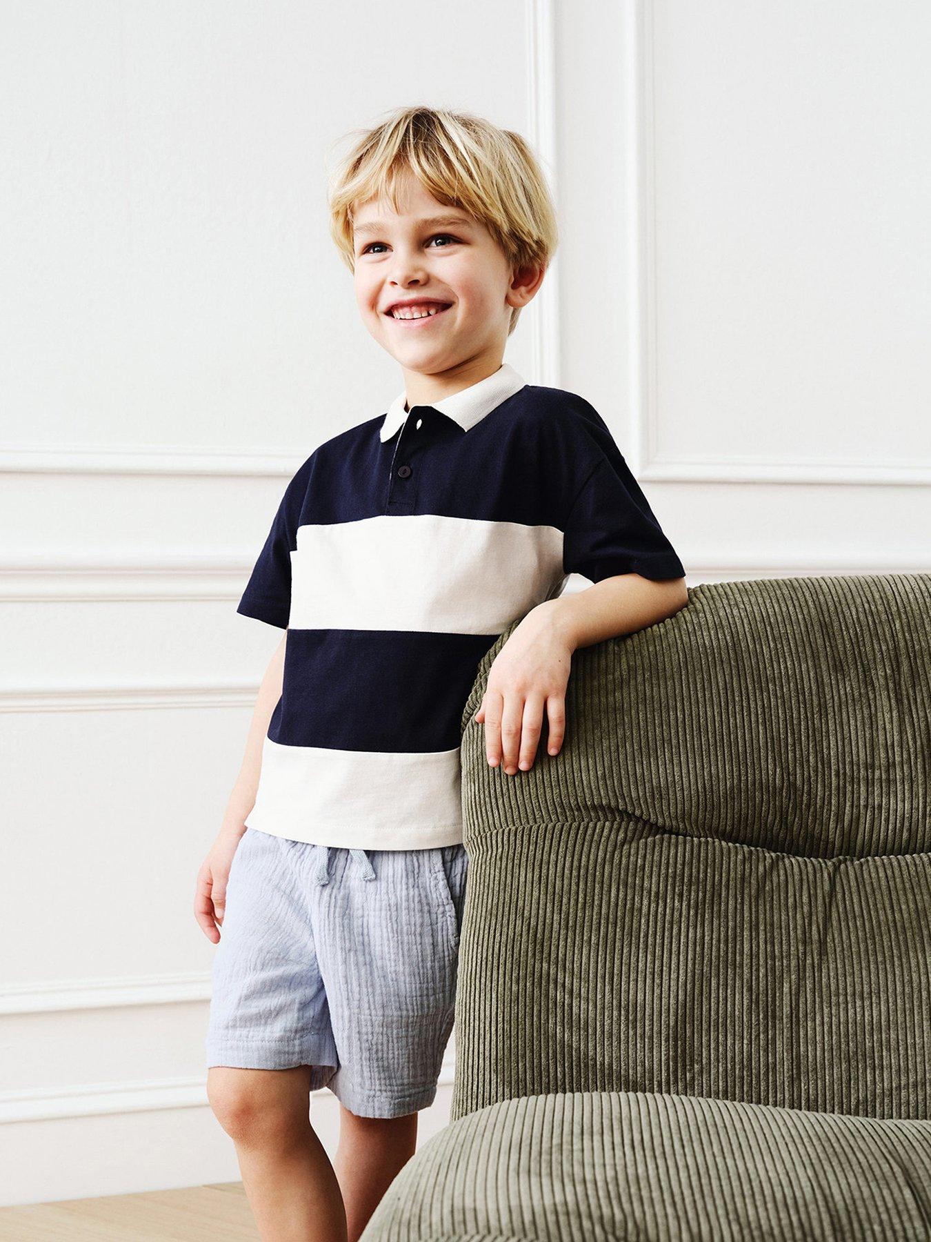 undefined Younger Boys Cheesecloth Co-Ord Shorts - Light Blue