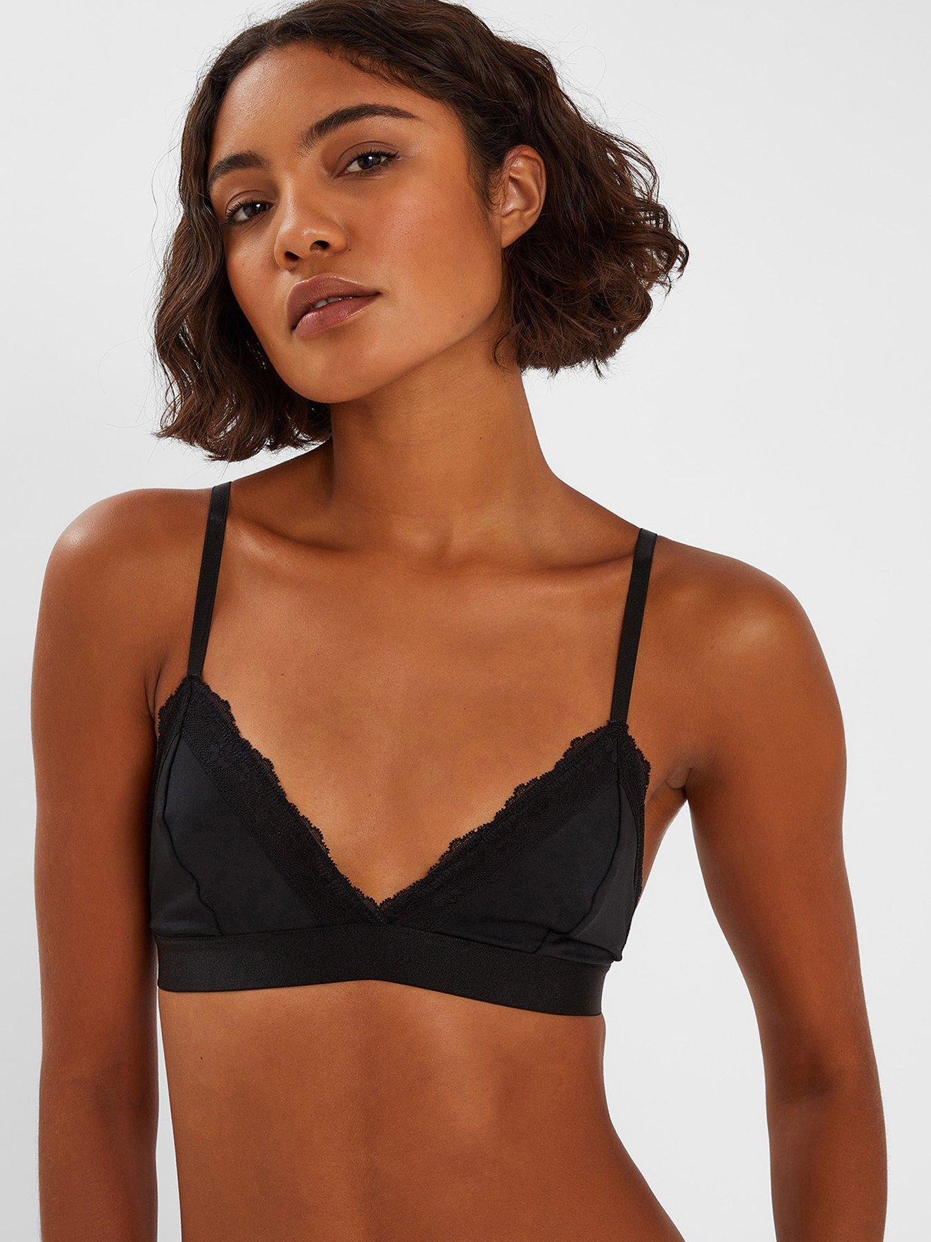 Image 1 of 4 of Accessorize Lace Trim Bralet - Black