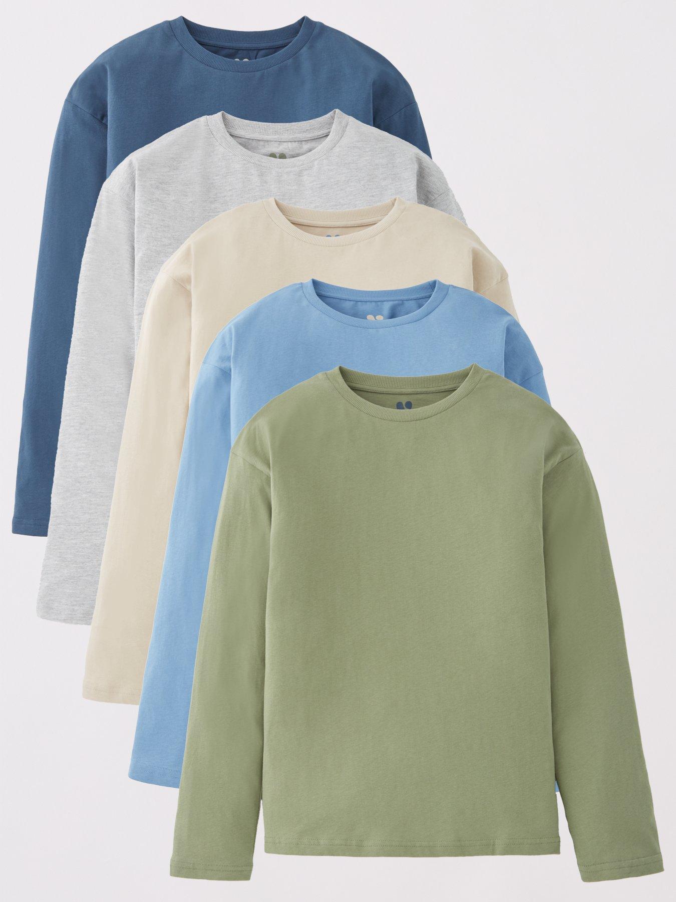 The Very Collection Boys Long Sleeve 5 Pack Long-Sleeved T-Shirts - Multi