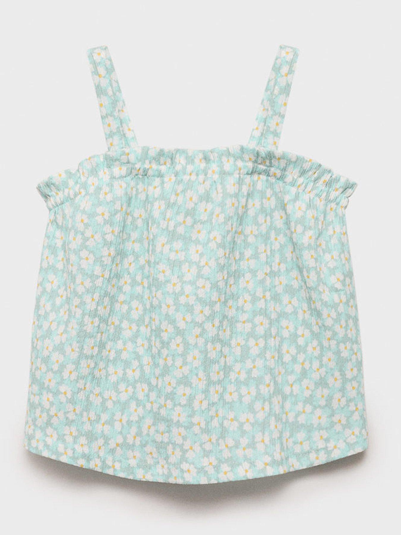 Mango Younger Girls Margi Co-Ord Strappy Top - Aqua