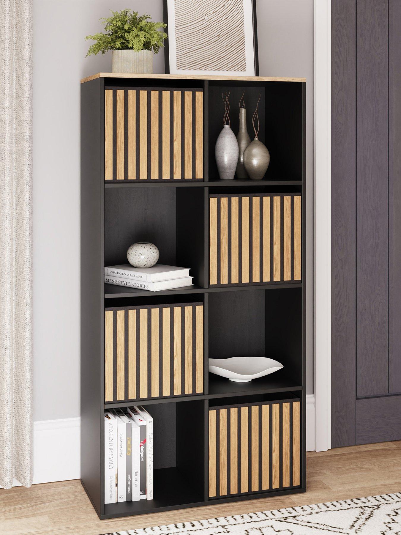 Image 1 of 7 of GFW Kube 2x4 Storage Cube - Black/Oak