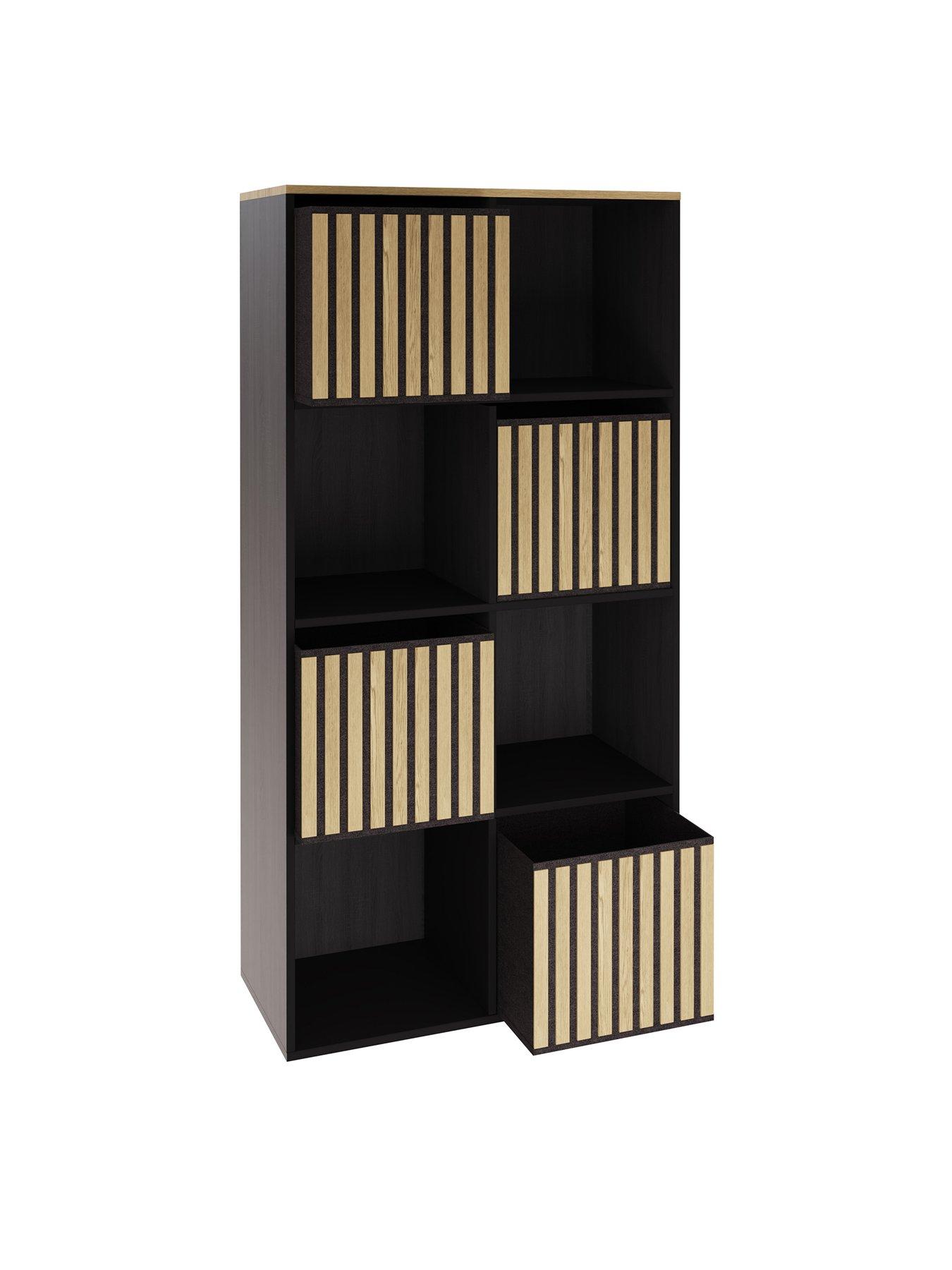 Image 4 of 7 of GFW Kube 2x4 Storage Cube - Black/Oak