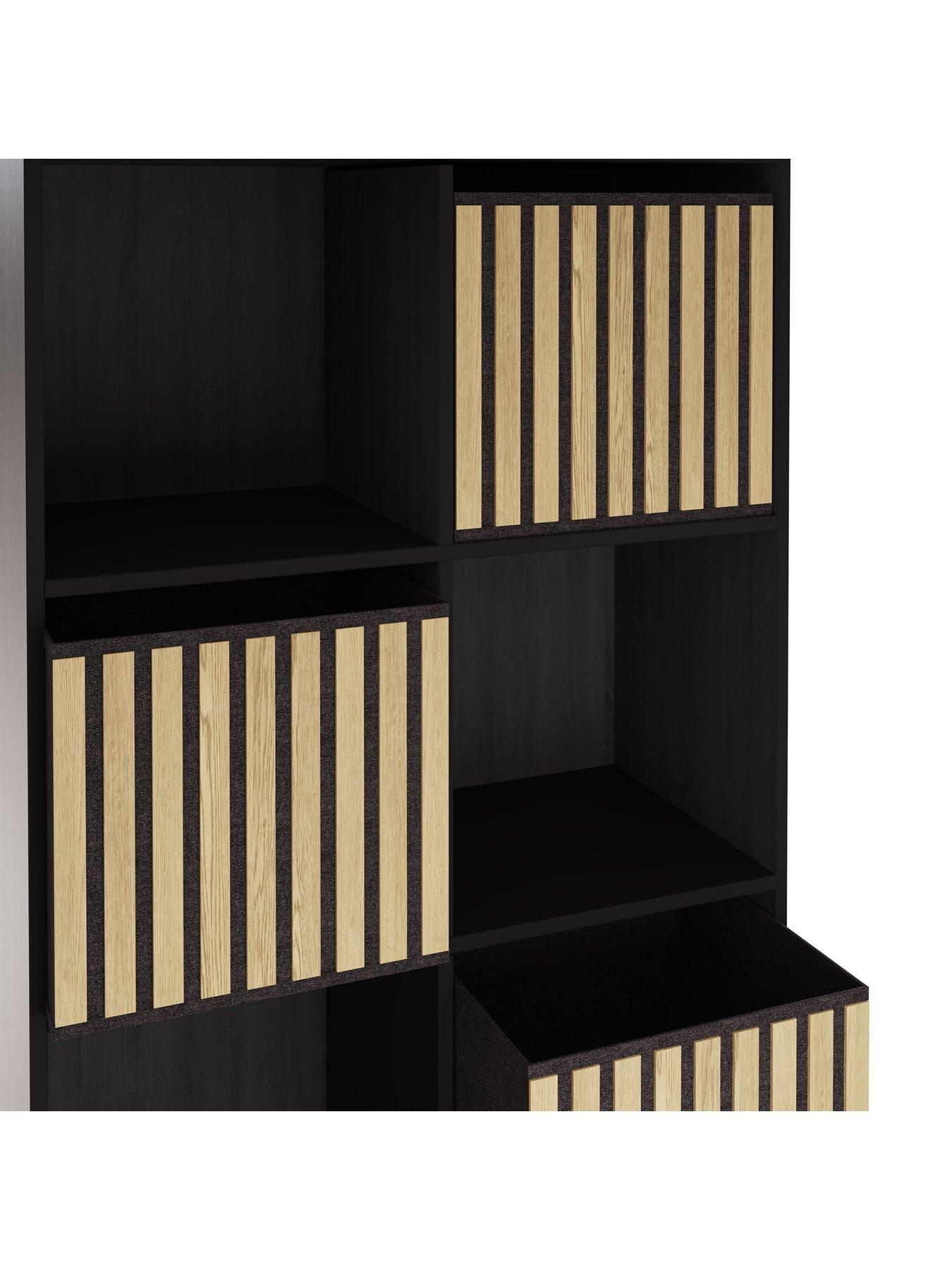Image 6 of 7 of GFW Kube 2x4 Storage Cube - Black/Oak