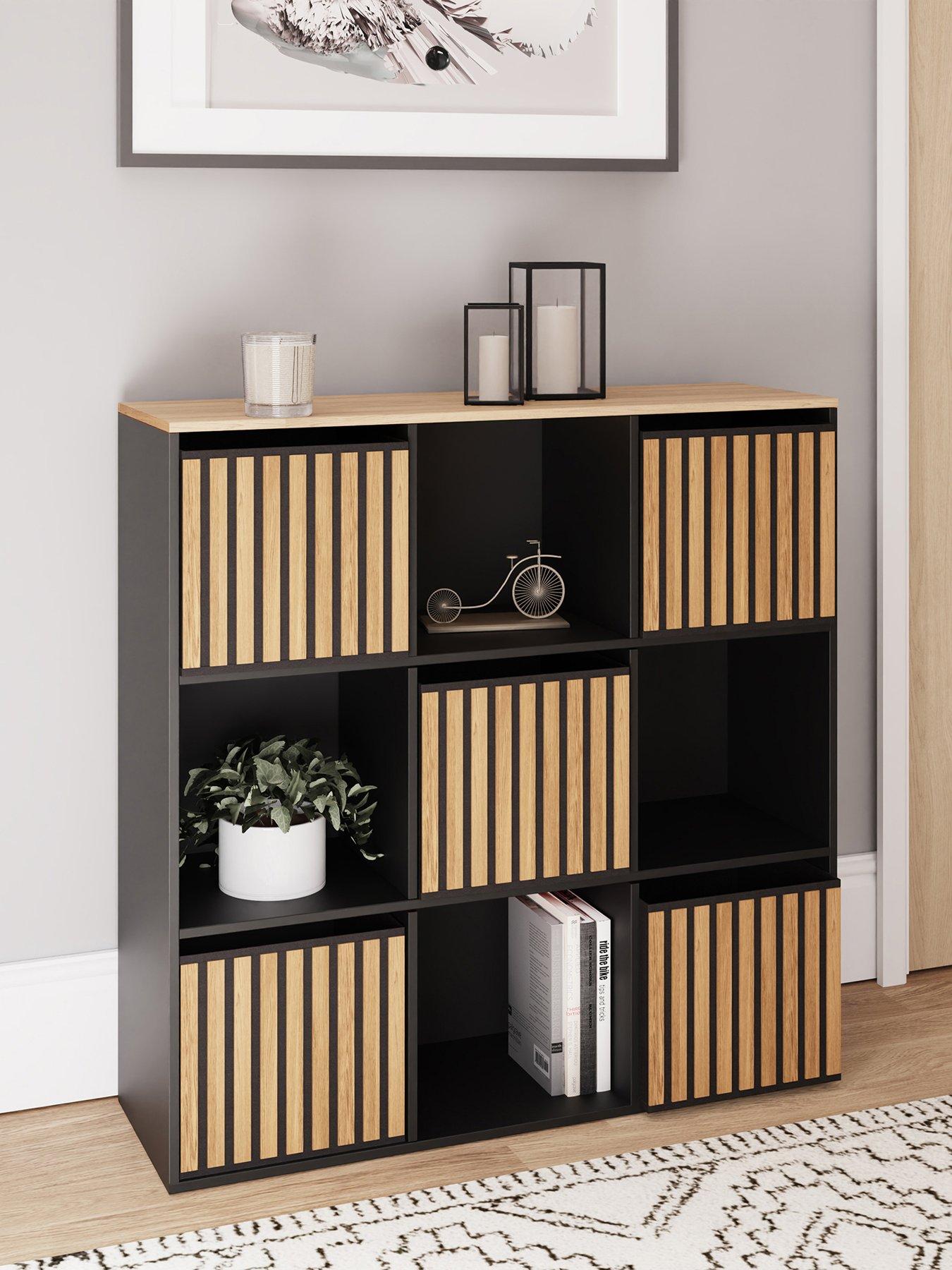 GFW Kube 3x3 Storage Cube - Black/Oak