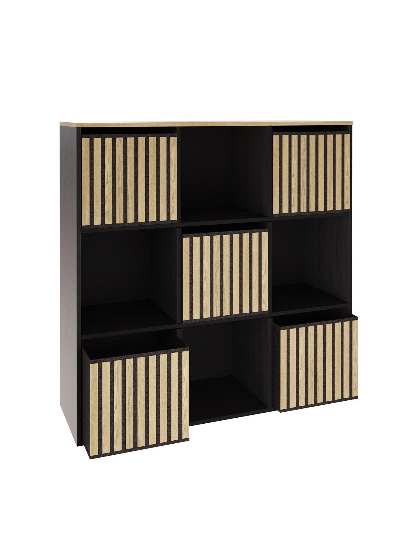 Image 4 of 7 of GFW Kube 3x3 Storage Cube - Black/Oak