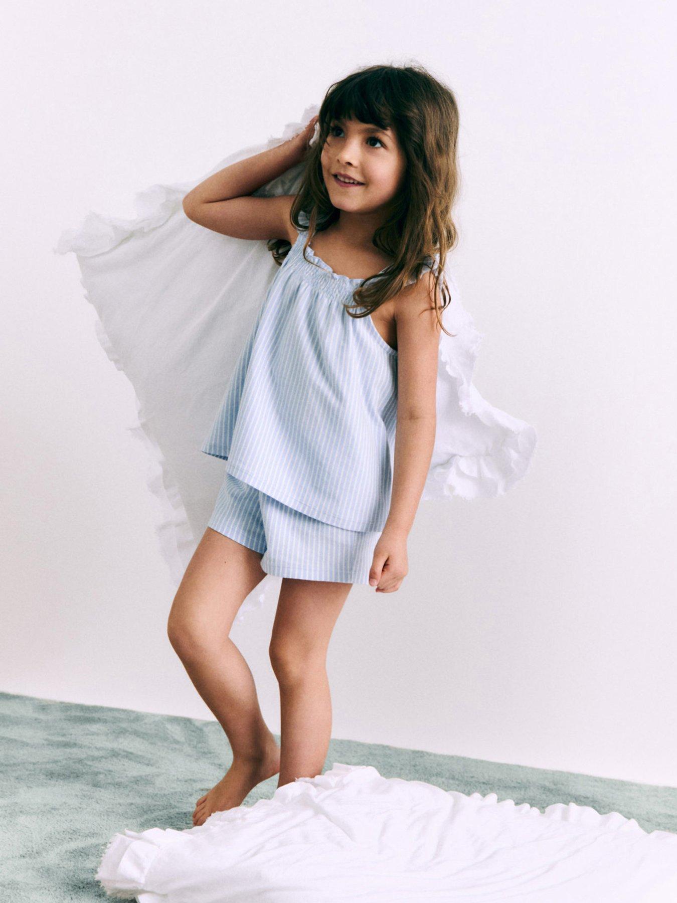Mango Younger Girls Stripe Shorty Pyjamas - Blue