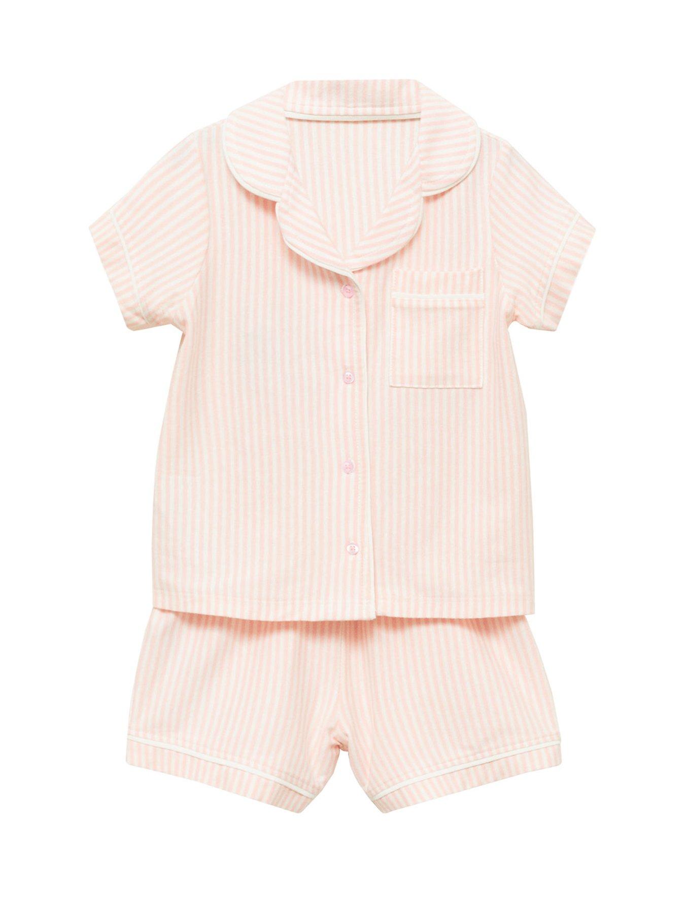 Image 2 of 5 of Mango Younger Girls Stripe Button Through Short Pyjamas - Pink