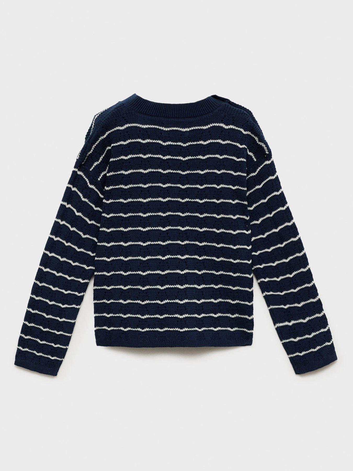 Image 3 of 5 of Mango Younger Girls Knitted Ula Co-Ord Jumper - Navy