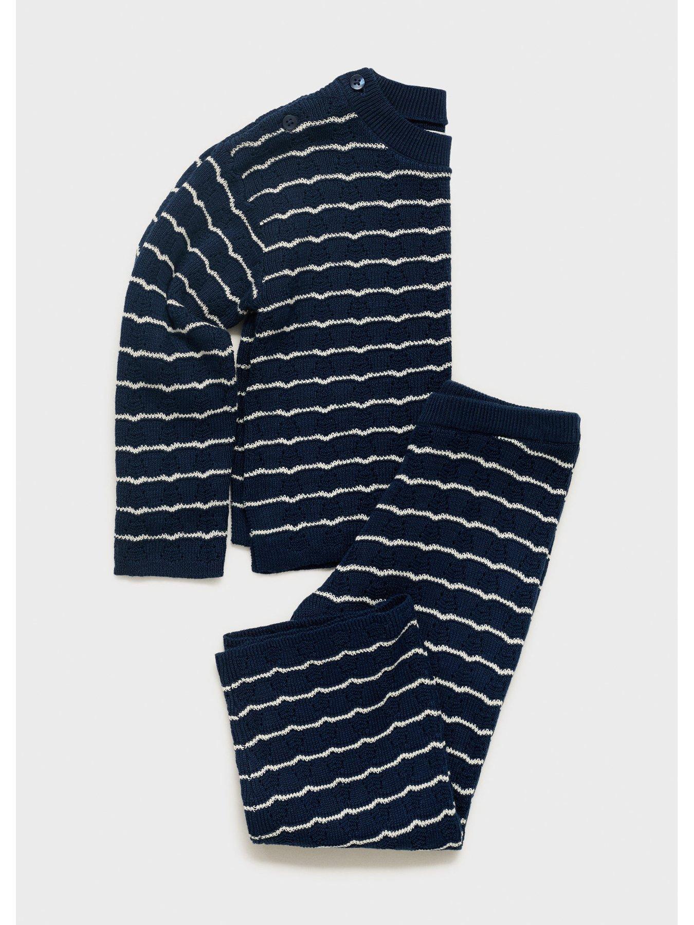 Image 4 of 5 of Mango Younger Girls Knitted Ula Co-Ord Jumper - Navy
