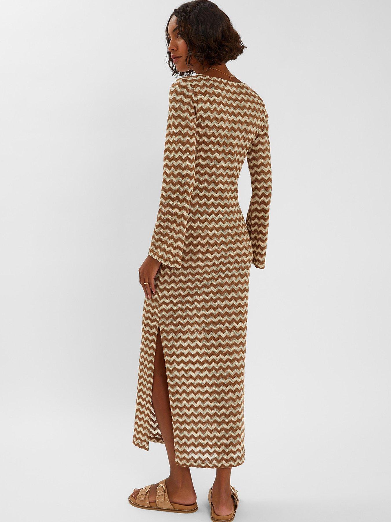 Image 2 of 4 of Accessorize Crochet Midaxi Dress - Natural