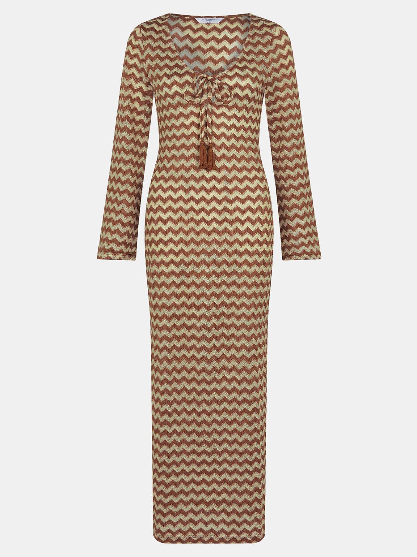 Image 3 of 4 of Accessorize Crochet Midaxi Dress - Natural