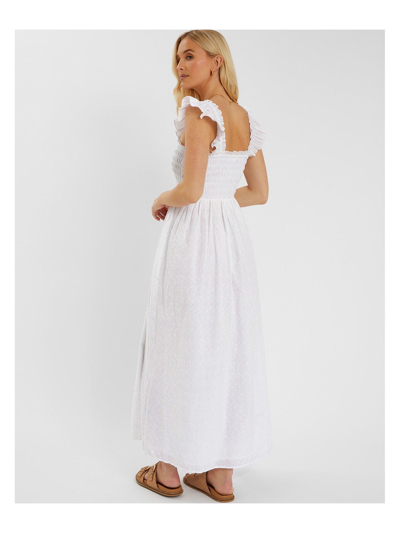 Image 2 of 4 of Accessorize Schiffly Frill Shoulder - White
