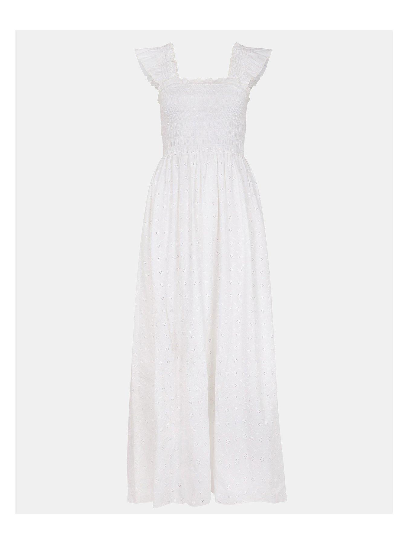 Image 3 of 4 of Accessorize Schiffly Frill Shoulder - White