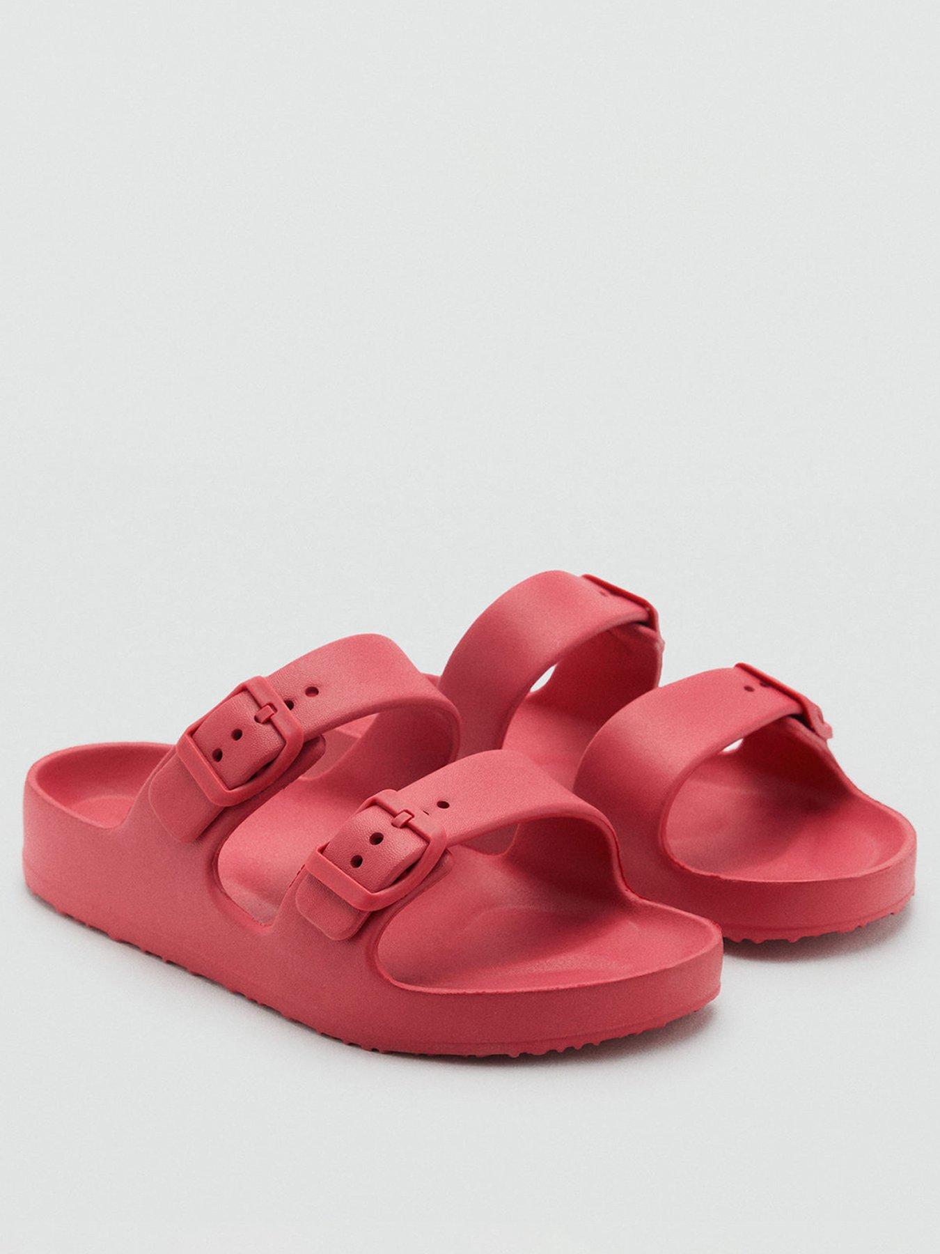 mango-girls-double-buckle-eva-sliders-red-redstillFront