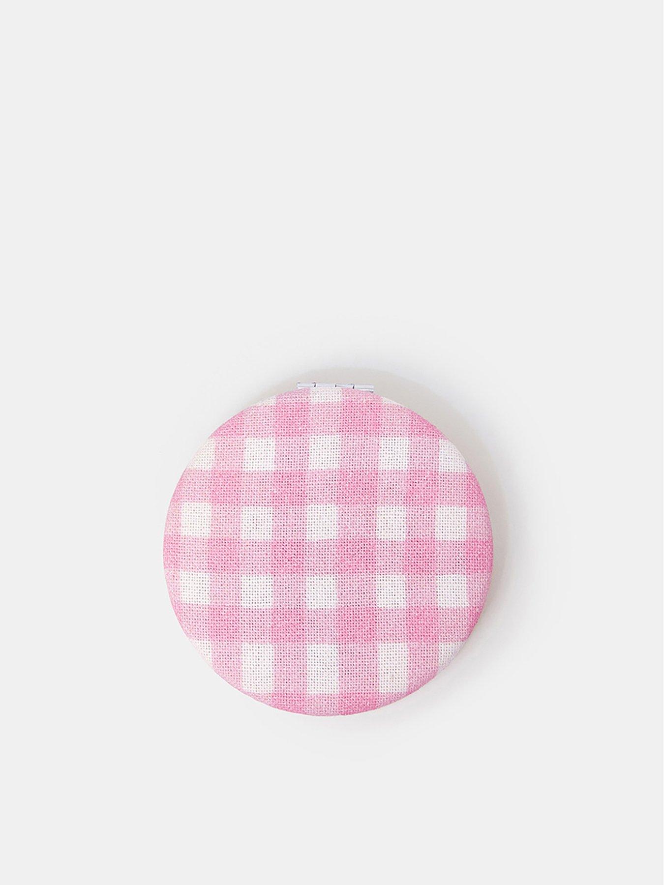 Image 2 of 3 of Accessorize Gingham Cherry Mirror - Pink