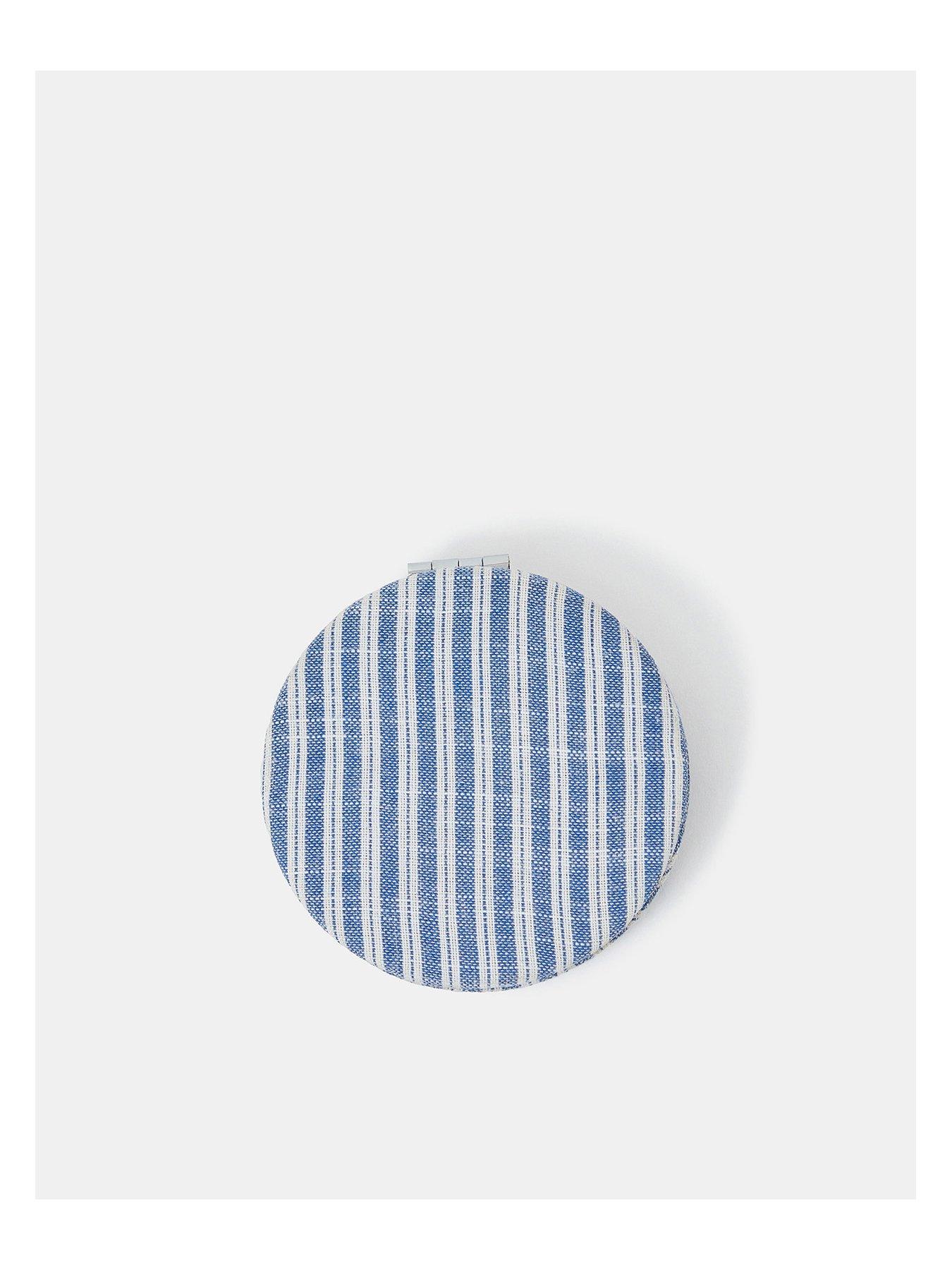 Image 2 of 3 of Accessorize Stripe Daisy Mirror - Blue