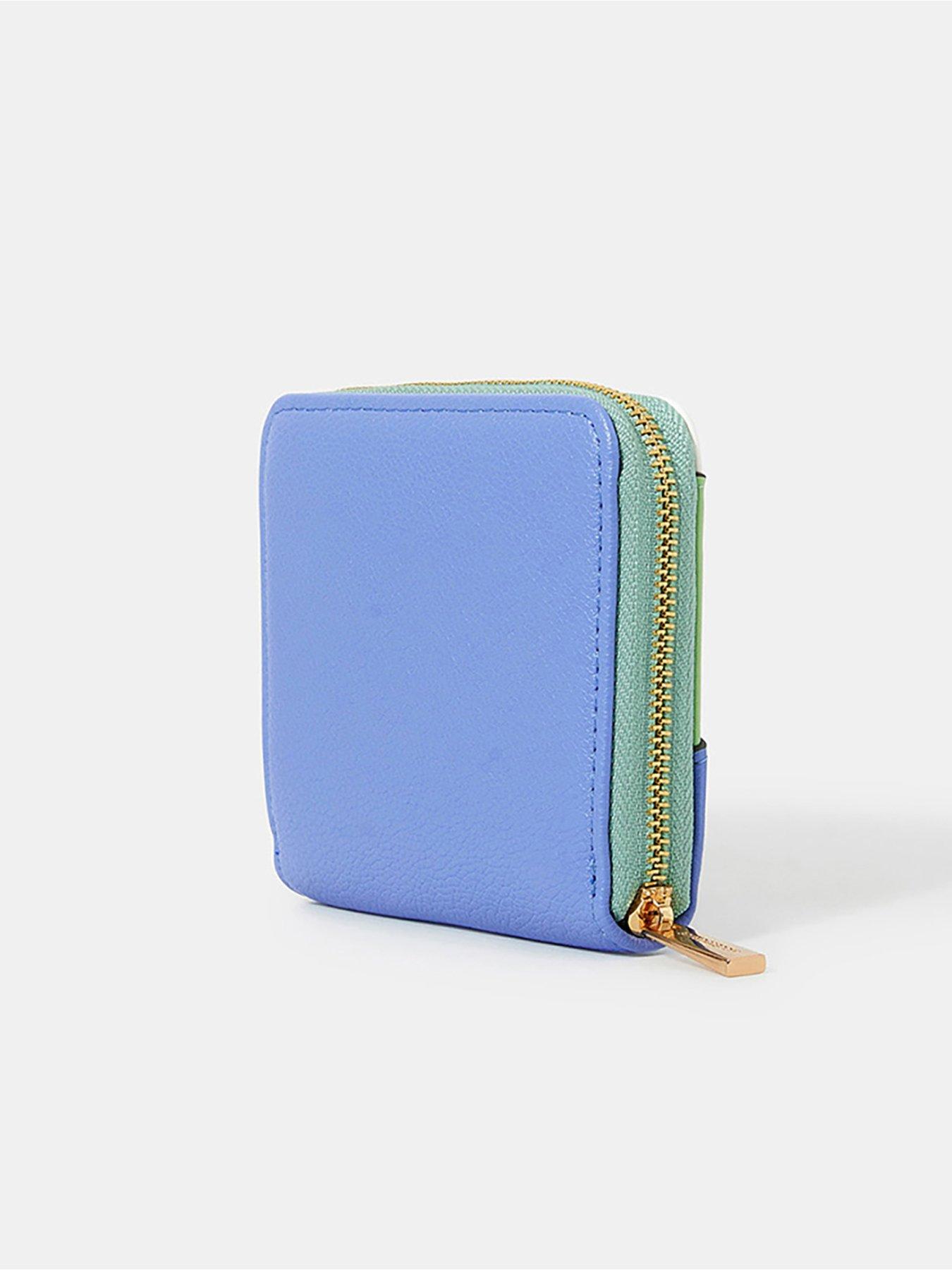 Image 2 of 3 of Accessorize Diagonal Colourblock Purse - Blue/Green