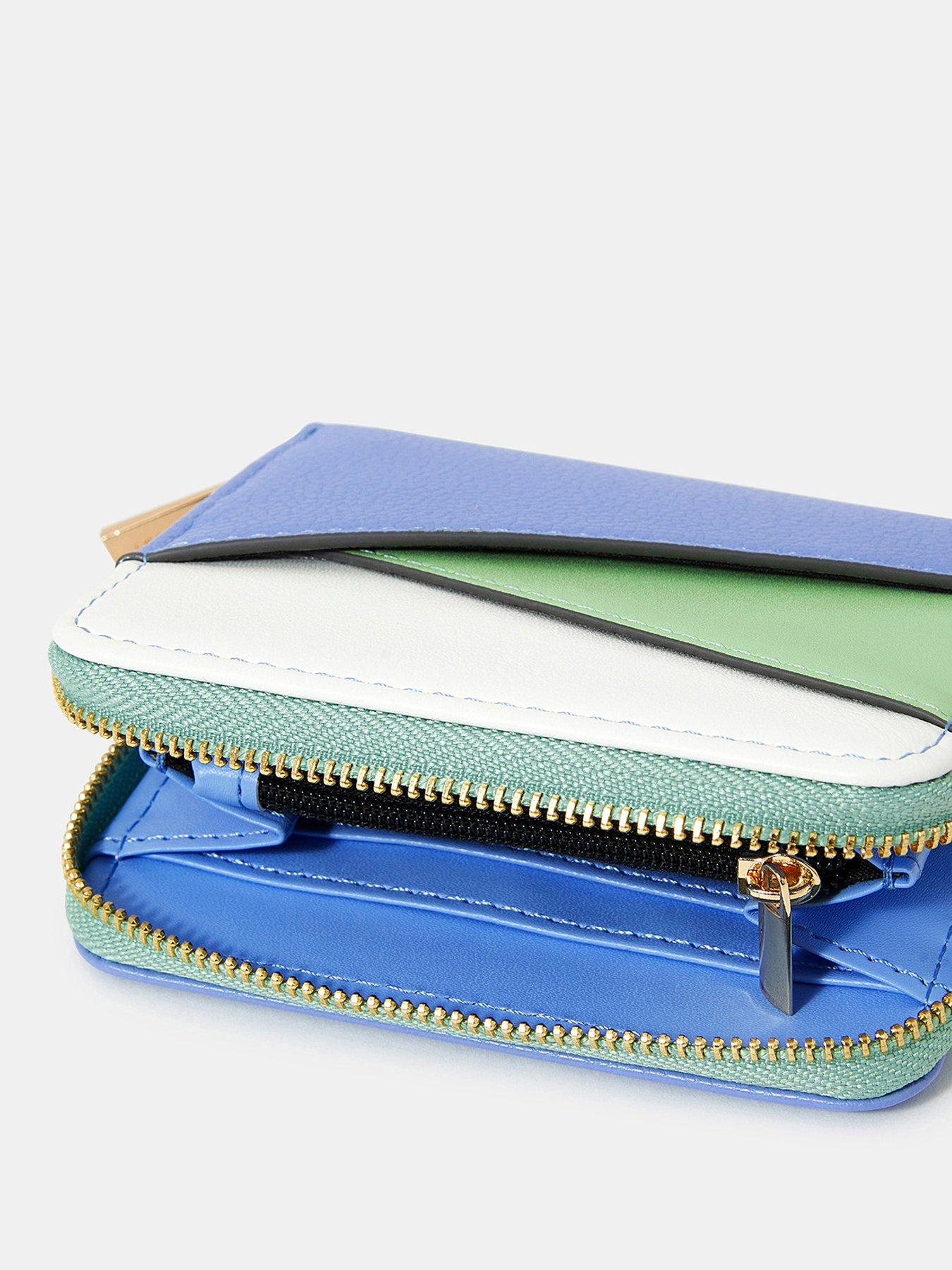 Image 3 of 3 of Accessorize Diagonal Colourblock Purse - Blue/Green